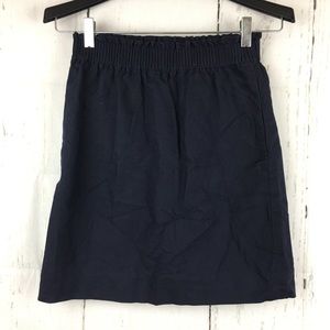 J. Crew Elastic Blue Mini Skirt with Pockets Sz 0